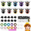 HavaCue ㅤ HavaCue 30 Pezzi Occhi Amigurumi Colore Amigurumi Kit con Ciglia Occhi 16mm Occhi per Pupazzi Plastica Occhi di Sicurezza per Amigurumi con Rondelle per Animali all'Uncinetto Bambola Pupazzo Peluche