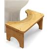 SeiriHelper Sgabello WC in legno di bambù per adulti, sgabello per migliorare la defecazione, sgabello WC per sedersi comodamente in bagno (colore legno)