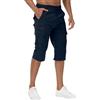 LVCBL Pantaloni da ciclismo da uomo a 3/4 ad asciugatura rapida pantaloni da trekking all'aperto pantaloncini bermuda elasticizzati estivi da uomo corti M-3XL, Blu scuro, L