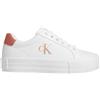 Calvin Klein Donna Sneakers Vulcanizzate Bold Profilo Basso, Multicolore (Bright White/Tuscany), 40