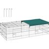PawHut Gabbia per Conigli da Esterno e Interno con Tettuccio, Recinto per Animali Piccoli, Cincillà, Galline, 185x75x50cm, Verde