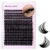 WENDY LASHES Ciuffetti Ciglia Finte D-Curl 80D Extension Ciglia Individuali Naturali 10-18mm Mixed Soft Cluster lashes Riusabile DIY Lash Extension a Casa(FKDP-lash-80D-D-1018)