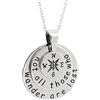 FashionJunkie4Life Collana con ciondolo a forma di bussola in tre pezzi, in argento Sterling, catena da 45,7 cm, in metallo