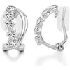 PHNIBIRD Orecchini a Clip da Donna con Senza Foro Foglia Orecchini per L'orecchio con Zirconi per Splendente Gioielli da sposa Regalo di Compleanno
