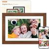 Eptusmey Frameo Cornice Digitale WiFi 10,1 Pollici 1280 x 800 HD IPS Touch Screen Memoria 32 GB Portafoto Digitale in Legno di Noce Rotazione Automatica Condividi Foto e Video con Frameo APP/USB/SD