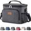 Lifewit Borsa Termica Porta Pranzo, Borse Frigo Piccola Pranzo Ufficio per Uomo e Donna, Impermeabile Lunch Bag con Tracolla, Frigoriferi da Campeggio per Lavoro, Mare, Viaggio, Grigio Scuro, 9L