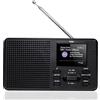 XORO DAB 142 - Radio digitale portatile, ricezione FM e DAB+, memoria stazione, funzione RDS, sveglia, Bluetooth, funzionamento a batteria e rete, antenna telescopica