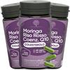 Redmoringa - NUOVA FORMULA Riso Rosso Fermentato e Moringa Bio con 3 mg di Monacoline, 50 mg di Coenzima Q10 e 5% di acido clorogenico da estratto di carciofo - 180 capsule made in Italy