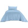 Ruggeri Set Lenzuola Copripiumino Piazza e Mezza, Cotone, Azzurro