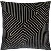 Paoletti Cuscino Evoke Velvet con imbottitura in piuma - Lussuoso cuscino decorativo quadrato con motivo a zig zag e imbottitura (nero - 55x55cm)
