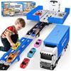 iKidiki Macchinine per Bambini, Giochi Bambini 2 3 4 5 6 Anni Camion Giocattolo per Bambino Regalo Bambino 2 3 4 5 6 Anni, Traccia Car con 8 Auto da Corsa in Lega