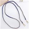 Anevous Catena in metallo, da 120 cm, con fibbie, in pelle, per borse a tracolla, colore: blu