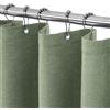 VANZAVANZU Tenda da Doccia Impermeabile con Ganci in Metallo Tenda da Bagno in Tessuto Lino Poliestere Antimuffa per Vasca da Bagno Stanza Bagnata Box Doccia - 122 x 182cm (Verde)
