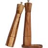 DeroTeno Set Macina Sale e Pepe con Vassoio per Macinino, Macina Sale Regorabile in Ceramica, Macina Pepe in Acciaio Inossidabile, in Legno di Acacia, Altezza 32 cm, Diametro del Fondo 6 cm