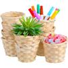 DOITOOL Cestini Vimini Portaoggetti Intrecciati Naturali 3.54X3.54X2.95In Mini Cestini Raffia Set 10 Pezzi Per Casa Ufficio Decorazioni E Portafrutta Leggeri