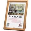 3-B Cornice portafoto Mori - marrone (rovere con venature del legno ottiche) - 21 x 29,7 cm (A4) - Cornice in legno, cornice per foto, cornice per documenti con vetro acrilico