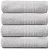 GC GAVENO CAVAILIA Set di 4 asciugamani da bagno extra large in cotone assorbente acqua, 450 g/m², colore: bianco