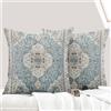 ECZOIL Set di 2 federe decorative per cuscino, 40 x 40 cm, stile bohémien, stile vintage, in morbido divano, per casa, soggiorno, camera da letto, canape bohemien, art deco, colore: rosa/blu