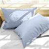 Gilania - Coppia Federe 100% Percalle di Puro Cotone di Alta Qualità - 50x80 cm - Collezione Lecti (Azzurro)