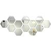Tudaheuiy 12 Pezzi Esagonale Specchio Adesivo da Parete, Acrilico Specchio Adesivo Parete, Specchio Decal per Casa Decorazione, Soggiorno, Corridoio, Bagno, Camera da Letto, Facili da Applicare(4.6x4cm)