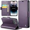Rerzoiro Cover per iPhone 14 Pro Custodia Portafoglio [Blocco RFID] Premium Pelle PU Wallet Case Flip Libro con Porta Carte Slot Supporto Flip Case per iPhone 14 Pro, Viola