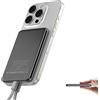 Dbasne Magsafe Power Bank 5000mAh, Caricatore Portatile Magnetico, Slim PD 20W Ricarica Rapida Wireless PowerBank, USB-C Battery Pack cavo di Ricarica con Cordino per iPhone 16/15/14/13/12/Pro/Pro/Max