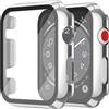 Misxi 2 Pezzi PC Cover con Protezione dello Schermo in Vetro Temperato Compatibile con Apple Watch Serie 3 Serie 2 38mm, Custodia Leggera Anti-Caduta per iWatch, 1 Argento + 1 Trasparente