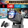 wowlink Proiettore 2025 [Auto Focus & 1080P Nativo & Apps integrate] Mini Proiettore 4K Auto Correction WiFi 6 Bluetooth 5.4 Videoproiettore Portatile Compatibile con HDMI/TV Stick/Memory Stick/Laptop, Nero