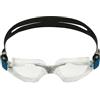 Aquasphere Kayenne Jr Occhialini da Nuoto Unisex, Blu & Arancione,Lenti Chiare, Taglia unica
