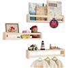aichilra Libreria per bambino Aichilra, set di 3 librerie galleggianti o scaffalature, decorazione per camerette, ideale per libri e giocattoli, scaffale Montessori | legno naturale