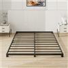 VERFARM Struttura per letto king size bassa da 8 cm, letto in metallo 150 x 200 cm, piattaforma per letto king size da 5ft, resistente, in metallo, con supporto a doghe in acciaio, senza bisogno di