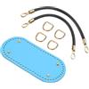 QUARKZMAN Kit per la Realizzazione di Borsa all'Uncinetto, Base per Borsa Ovale in Ecopelle 22 x 10 cm con 2 Manici da 30 cm e 4 Fibbie per la Realizzazione di Borsa all'Uncinetto, Blu