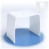 Libaro Meran XL Sgabello da Bagno - Sgabello per Doccia in Acrilico Bianco con Seduta Extra Larga, Maniglia e Piedini Antiscivolo (Portata 180 kg)