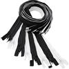 Aerzetix - Set di 8 Cerniere Lampo a Spirale separabili da 90 cm N°5 con cursore | Metallo Nylon Poliestere | Cucitura e Riparazione creazioni Tessili | Colore Nero e Bianco