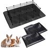 Oncpcare - Set di 2 tappetini impermeabili per animali domestici (150 x 100 cm, base riutilizzabile per conigli, furetti e altri piccoli animali), colore nero