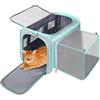 Threedokke Trasportino Gatto, Borsa Per Cani Pieghevole ed Estensibile, Sicuro e Traspirante, Approvato dalle Compagnie Aeree per l'Uso come Borsa per Trasportino Cani Aereo fino a 6.8kg