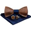 MUCOOS Papillon in legno da uomo, Blu, Taglia unica