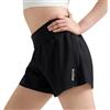 aepra Pantaloncini Running Donna 2 in 1, Shorts Sportivi Donna Estivi con Tasche Laterali, Vita Alta No Roll-Up, Leggeri e Traspiranti per Corsa Palestra Tennis Trekking
