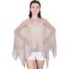 Ikat Donna Poncho a Manica Pipistrello a Rete in Pizzo Lavorato all'Uncinetto (Taglia unica, Taupe)
