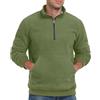 QIXING Felpa da uomo a maniche lunghe 1/4 Quarter-Zip Fleece Pullover, verde militare, XL