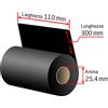 Ribbon RB-CK18PW110X300 premium in cera da 110 mm (Rotolo 300 metri) NERO