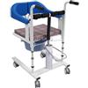 Fyssnn Sollevatore idraulico per pazienti con rotelle, sedia da doccia per anziani, con seduta divisa a 180°, sedia a rotelle per pazienti, malati, anziani, disabili, incinte (blu)