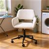 FurnitureR Sedia girevole beige, moderna da stirare, regolabile in altezza, comoda imbottitura, ideale per la casa o l'ufficio