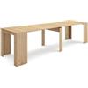 Skraut Home | Consolle allungabile | Tavolo consolle allungabile | 300 | Per 14 persone | Tavolo da pranzo | Stile moderno | Rovere