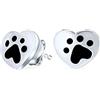 Bling Jewelry Orecchini A Perno A Forma Di Zampa A Cuore Per Amanti Degli Animali Domestici Bff In Smalto Nero Per Cane Gatto Cucciolo Gattino Argento Sterling .925