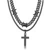 Bandmax Collana Uomo Catena Cubana con Spine - Larghezza 9 MM, Lunghezza 40-55 CM, Oro/Nero/Acciaio Inossidabile - Catenina Grossa Stile Hip Hop Punk per Uomini Donne Antiscolorimento
