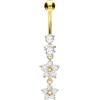 PIERCINGLINE Piercing per ombelico in acciaio chirurgico, a forma di fiore, a banana, colori assortiti e Acciaio inossidabile, colore: oro, cod. BSB249-GO