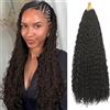 BLTYXT Goddess Boho Box Braids Crochet hair 24 Inch 8 Packs Pre Looped Water Wave Crochet Hair for Women Hair Extension (4#, 24 Inch(8 Packs))