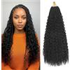 BLTYXT Goddess Boho Box Braids Crochet hair 18 Inch 8 Packs Pre Looped Water Wave Crochet Hair for Women Hair Extension (1B, 18 Inch(8 Packs))