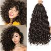 FLWAI Pre Looped Ocean Wave Crochet Hair 14 Inch 8 Packs Boho Style Hair Extensions Short Curly Crochet Hair Pre Twisted Synthetic Deep Wavy Curly Braiding Hair for Women (4#)